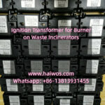 Ignition transformer on burner for waste incinerators